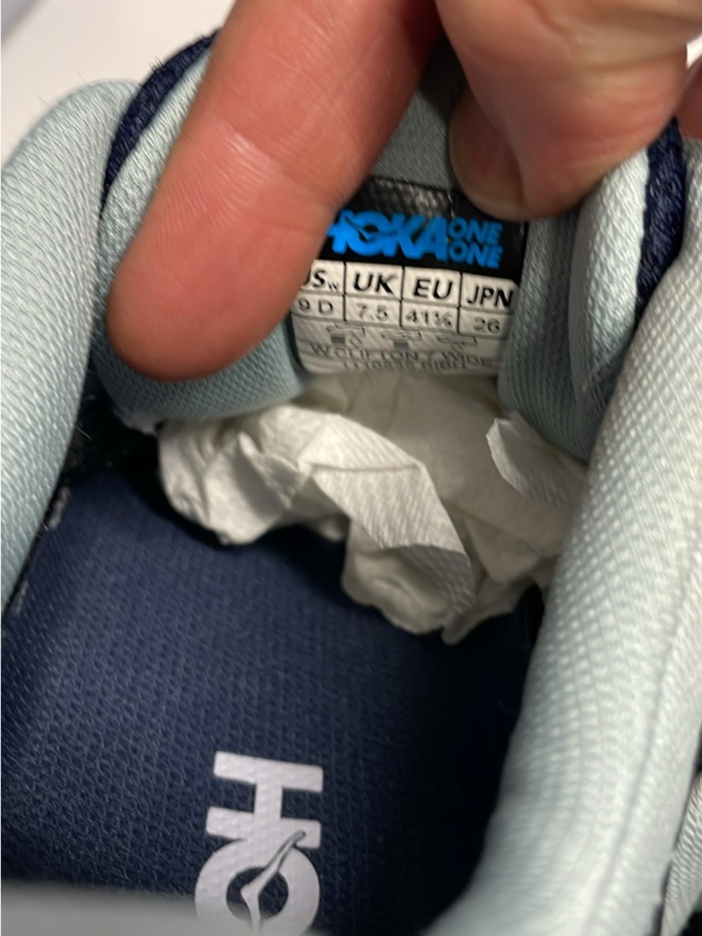 HOKA ONE ONE Woman’s. Navy Running Shoes with Coral and Mint Accents. Size 9 - Picture 6 of 9